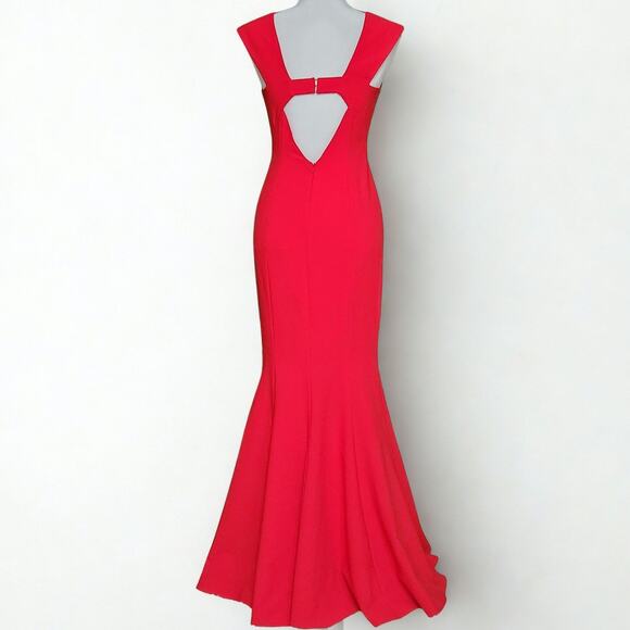 Jay Godfrey Red Cutout Back Sleeveless Mermaid Gown Women’s Size 2 Formal Dress - Picture 7 of 9